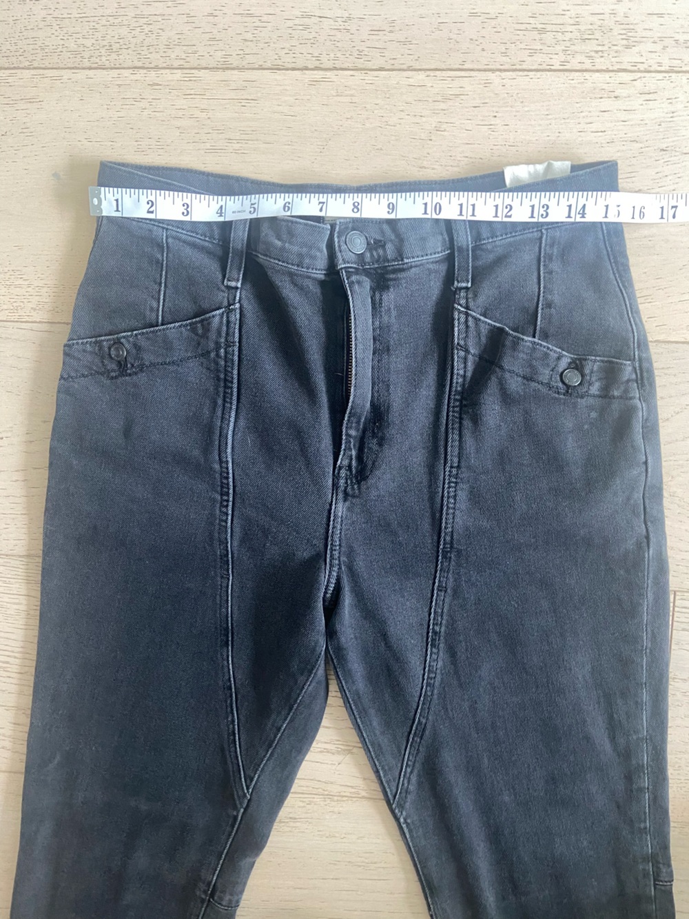 FREE PEOPLE We The Free Beacon Black Slim Crop Mid-rise Jeans Size 30 NWOT - Picture 9 of 11